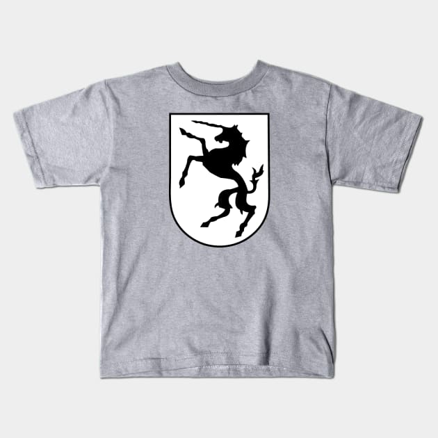 Unicorn Shield Logo Kids T-Shirt by Illustratorator